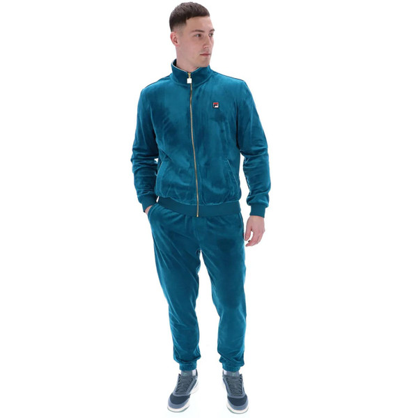 Fila Vintage Irving 2 Velour Retro Track Top in Deep Lagoon SS25MH013 428