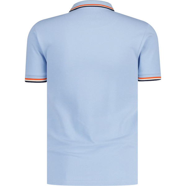 trojan clothing mens 3 colour mod tipped pique polo tshirt powder blue