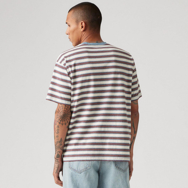 Levi's Red Tab Men's Break Stripe T-shirt in Red and White A06370138