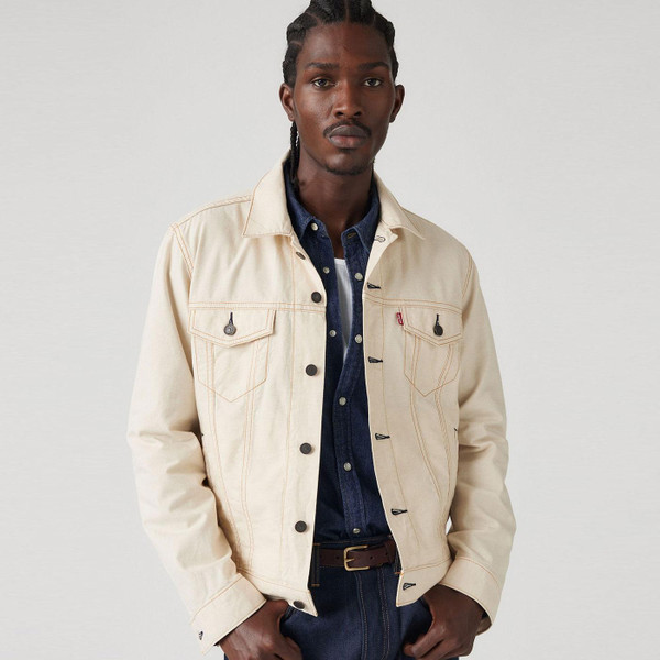 Levi's Men's Retro Denim Trucker Jacket in Longing for Summer Ecru 723340727