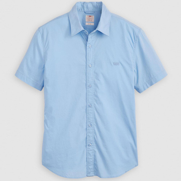 Levis Battery Retro Short Sleeve Slim Shirt in Blue 866230005