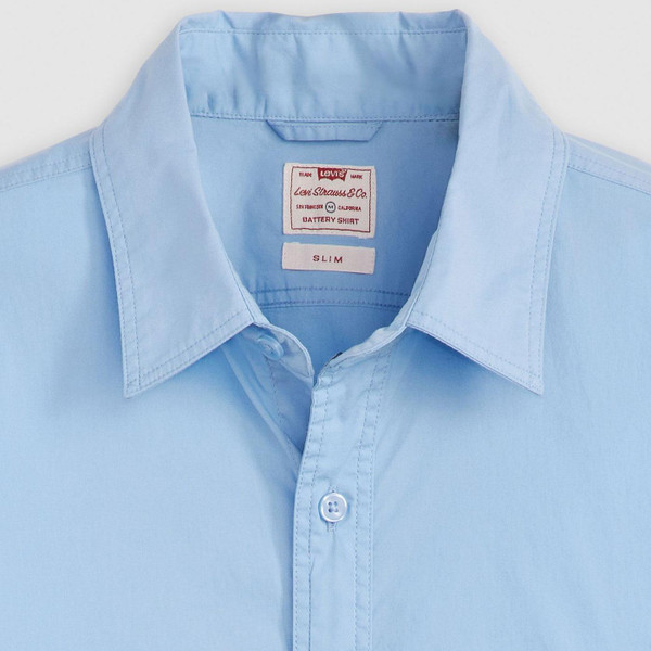 Levis Battery Short Sleeve Slim Shirt in Della Robbia Blue 866230005