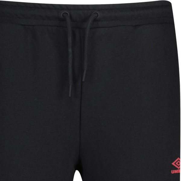 umbro mens retro 80s side piping detail panelled joggers black red gold