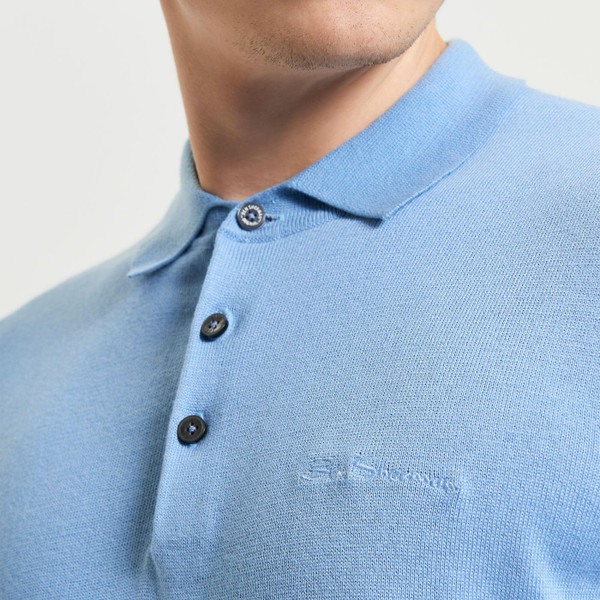 Ben Sherman Signature Knitted Polo in Glacier Blue 1012857 091