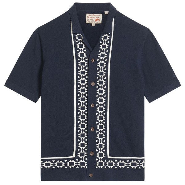 Ben Sherman Floral Border Resort Shirt in Dark Navy 1012374 025 