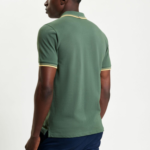 Ben Sherman Signature Tipped Polo in Deep Jungle 1012790 652