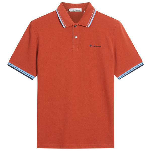 Ben Sherman Signature Tipped Polo in Brick Red 1012790 938