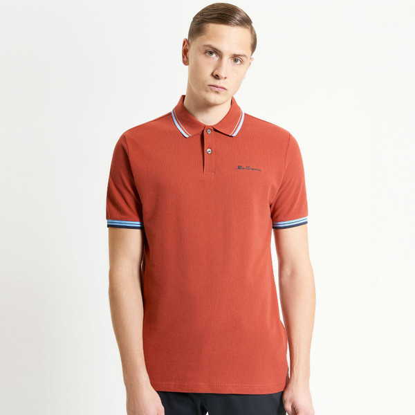 Ben Sherman Signature Tipped Polo in Brick Red 1012790 938