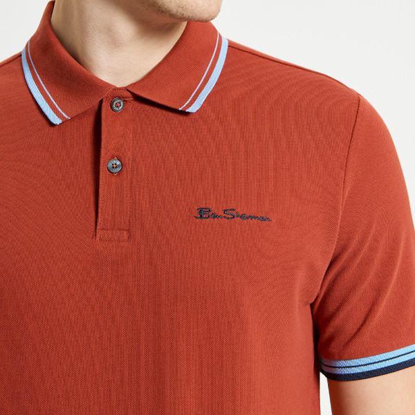 Ben Sherman Signature Tipped Polo in Brick Red 1012790 938