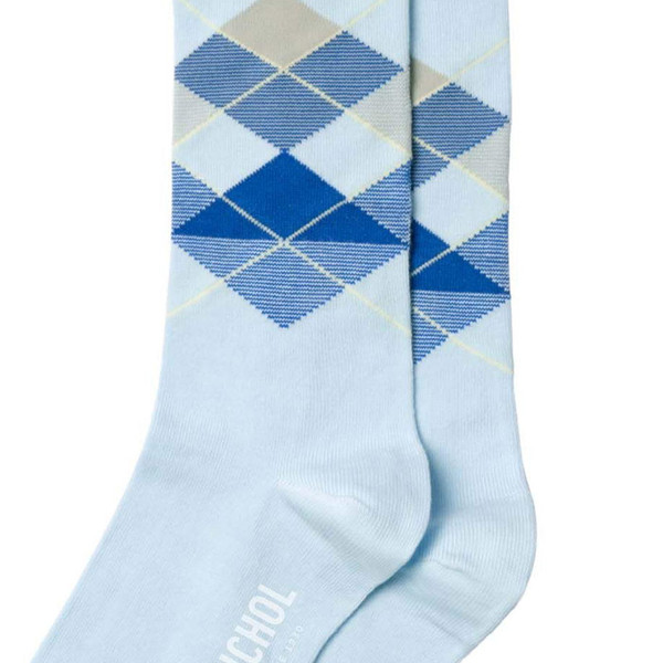 Scott Nichol Crawford Made in England Argyle Cotton Socks in Light Blue YS4080 0005