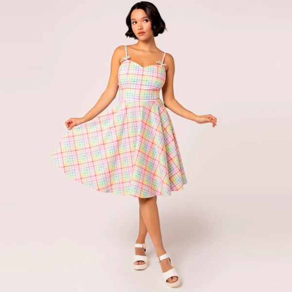 Hell Bunny Suzon Rainbow Gingham Summer Dress H40454
