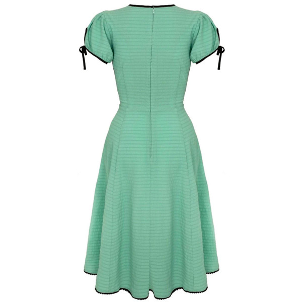 Hell Bunny Casey 50s Vintage Bolero Flare Dress in Mint Green H40451