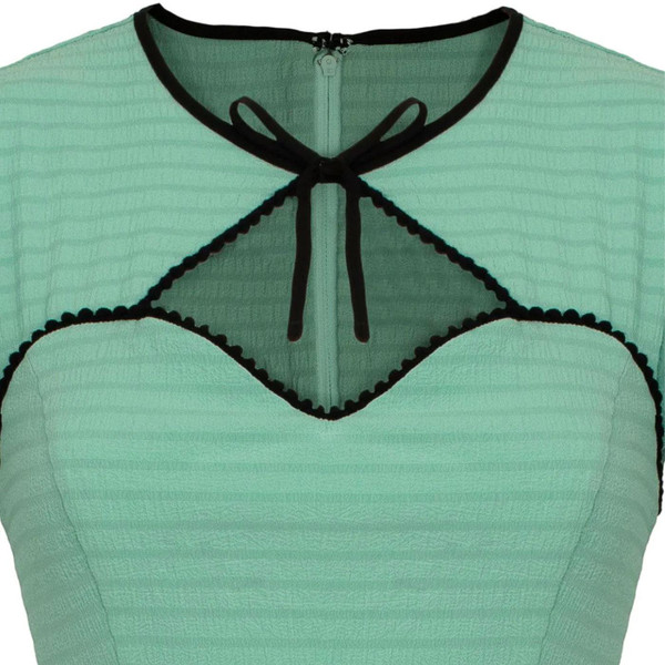 Hell Bunny Casey 50s Vintage Bolero Flare Dress in Mint Green H40451