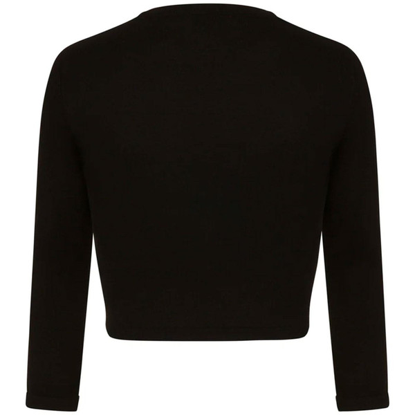 Hell Bunny Retro 50s Knitted Bolero Shrug Cardigan in Black