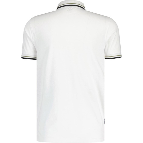 lambretta mens mod twin tipped houndstooth panel jersey polo tshirt white