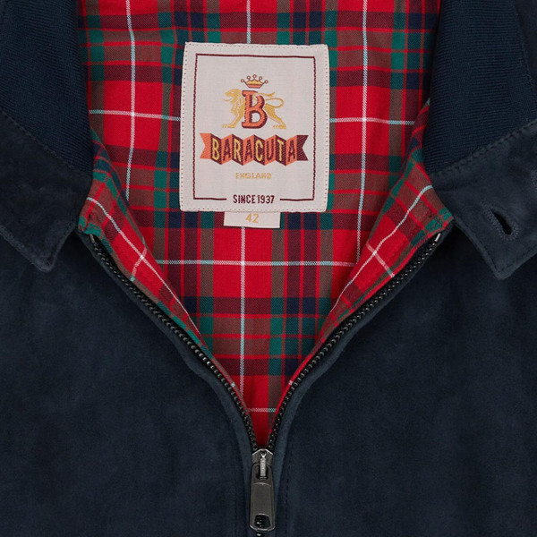 Baracuta G9 Men's Mod Harrington Jacket in Navy Suede BRCPS0939 309