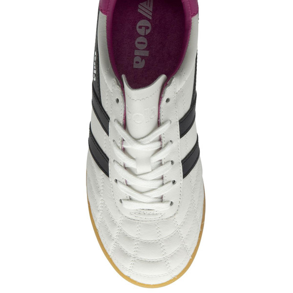 Gola Women's Stadium Retro 80s Trainers in White and Shocking Pink CLB410XB