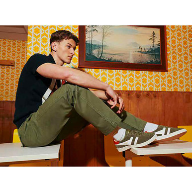Gola Men's Medallist Trainers in Khaki and Orange CMB740NA