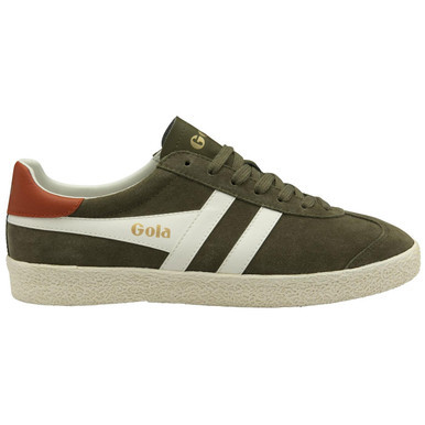 Gola Men's Medallist Trainers in Khaki and Orange CMB740NA