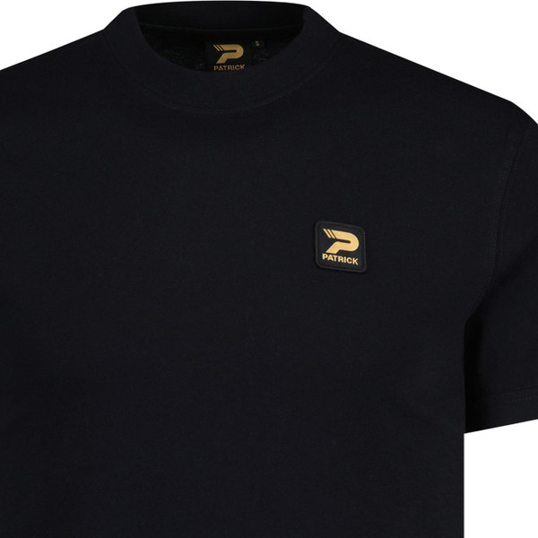 patrick footwear and clothing cambell embroidered logo badge crew neck tshirt black