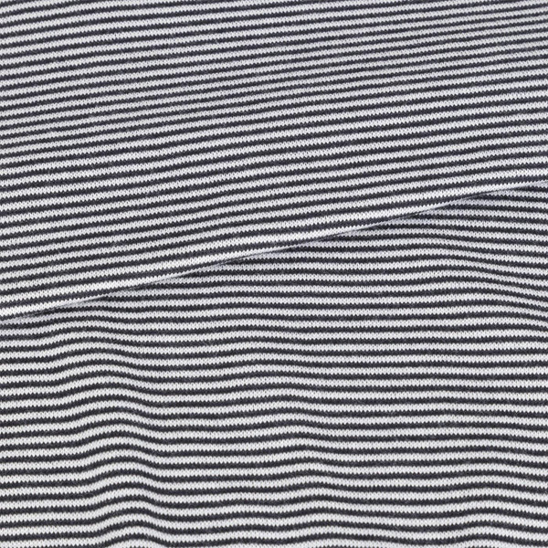 John Smedley Kyson Made in England Mod Stripe Knitted Polo Shirt in Navy and White