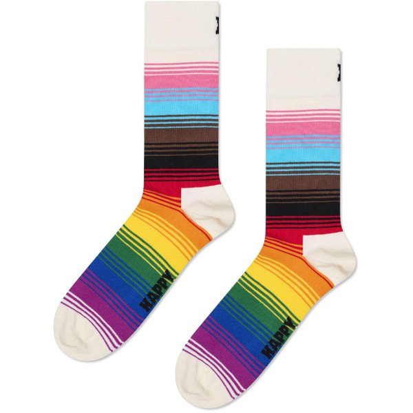 Happy Socks Pride Stripe Socks in White P002623-1000