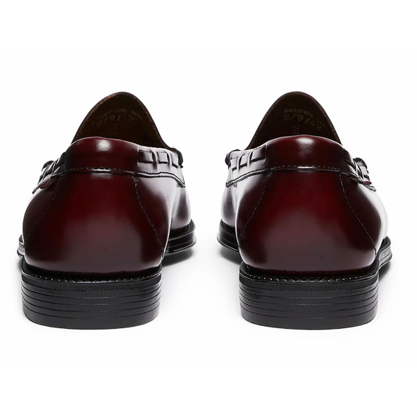 Heels on GH Bass Larkin Easy Weejun Tassel Loafer Shoes in Wine Leather & Rubber Sole