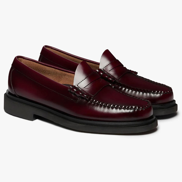 Bass Weejuns Step Larson Men's Mod Moc Penny Loafers in Wine BA11610A 0NN