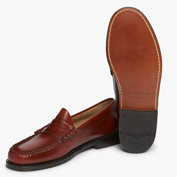 Bass Weejuns Larson Ivy League Moc Penny Loafer Shoes in Paprika BA11010H 02K