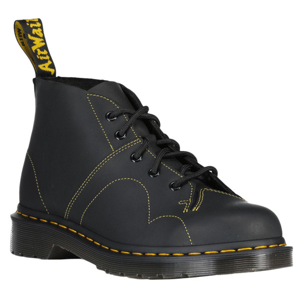 Dr Martens Church Monkey Boots in Black Greasy Leather 41089001