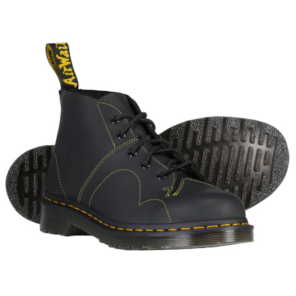 Dr Martens Church Men's Retro Mod Monkey Boots in Black Greasy Leather 41089001