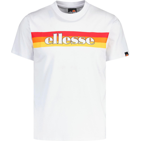 ellesse mens ferrare retro signature logo graphic crew neck tshirt white