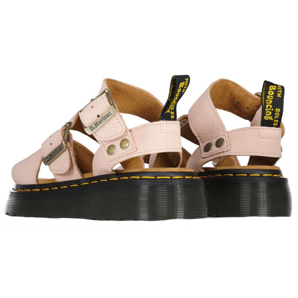 Dr Martens Gryphon Quad Nubuck Platform Sandals in Powder Pink
