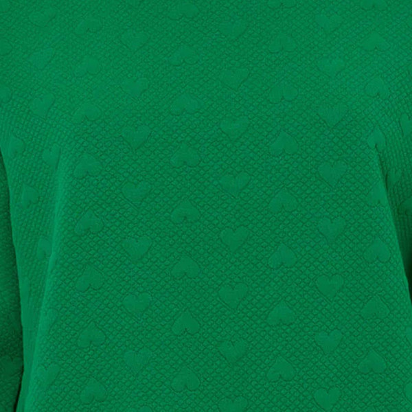 Louche Jan Heartfelt Love Heart Quilted Sweatshirt in Green