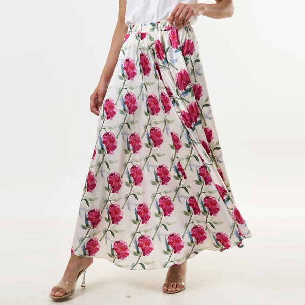 Louche London Agatha Loveflower Print Circle Midi Skirt
