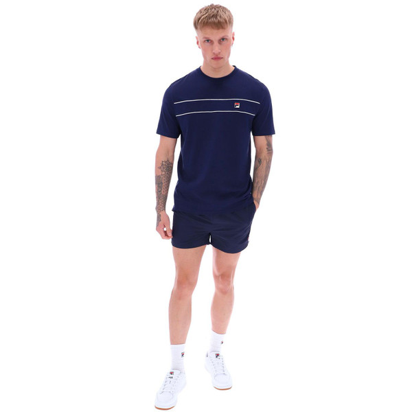 Fila Vintage Williams Piping Tee in Navy SS25MH021 410 