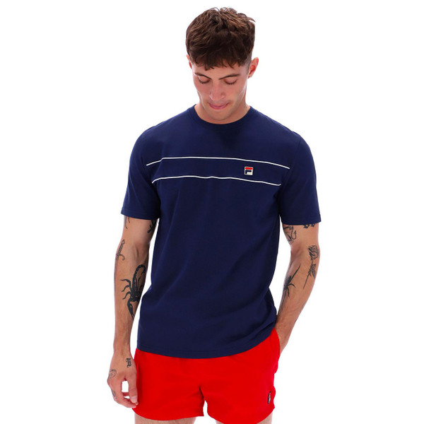 Fila Vintage Williams Piping Tee in Navy SS25MH021 410 