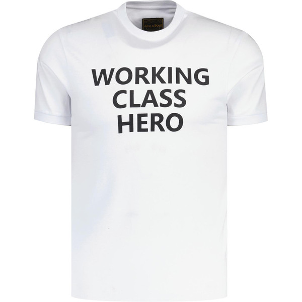 ska an soul mens lennon working class hero slogan print crew neck tshirt white