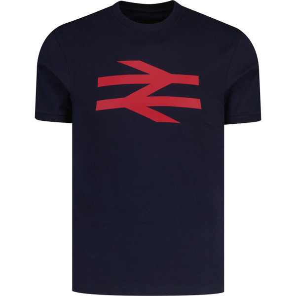 ska and soul albarn british rail double arrow logo crew neck tshirt navy