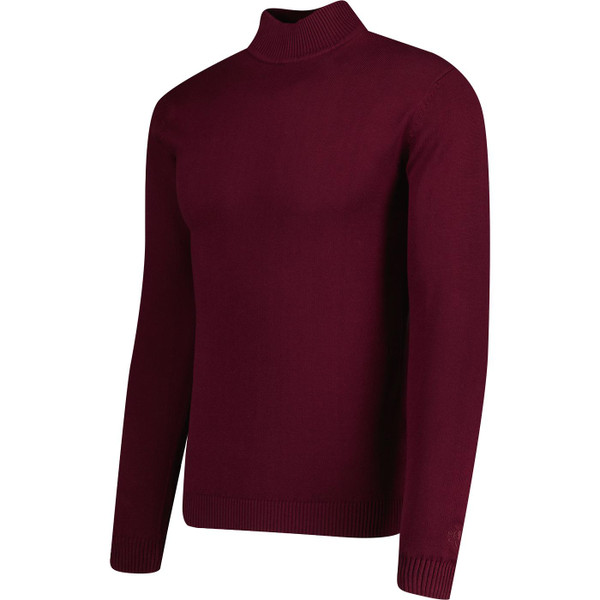 Madcap England Mens Mod 60s Turtleneck Jumper Zinfandel