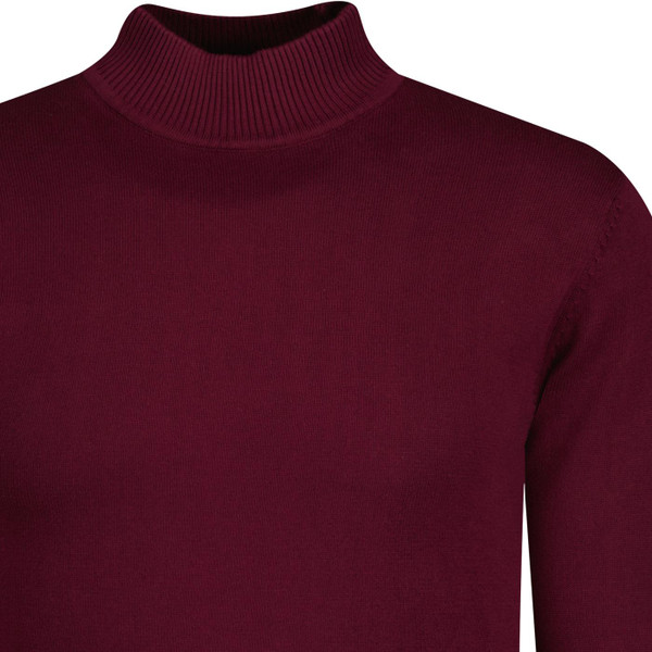Madcap England Mens Mod 60s Turtleneck Jumper Zinfandel