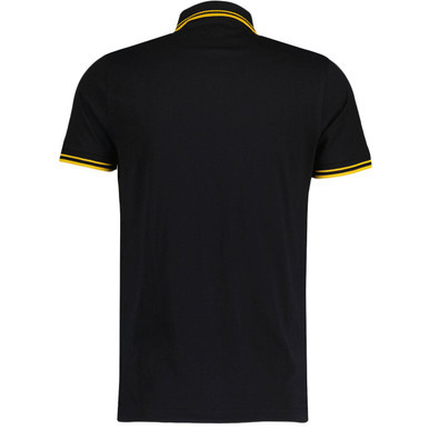 Lambretta 2 Tone Ska Checkerboard Tipped Polo Shirt in Black and Yellow