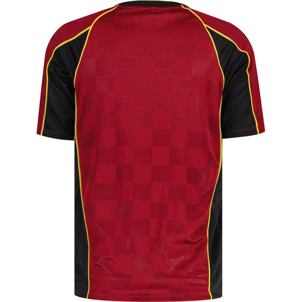 umbro mens panelled retro 90s raglan sleeve football tshirt dark red black