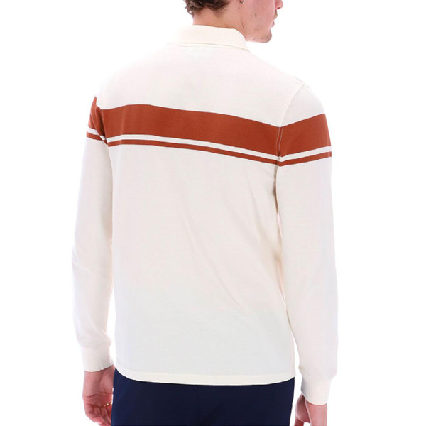 Sergio Tacchini Young Line Long Sleeve Polo in Gardenia/Mocha STM29511 1082