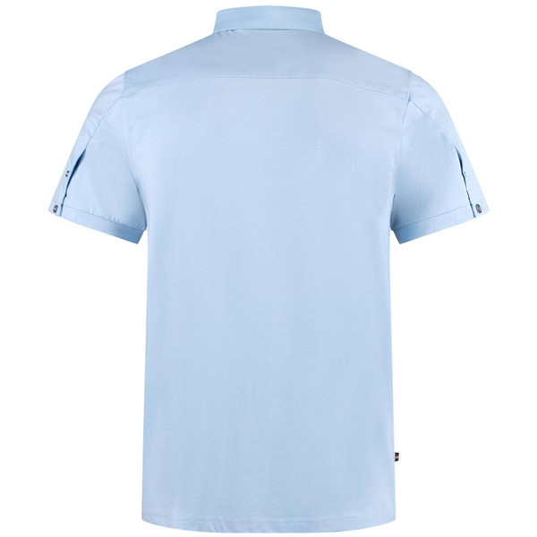 Luke Macau Men's Retro Military Polo Shirt in Sky Blue M721452