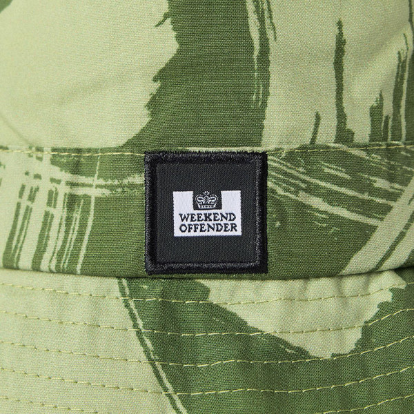 Weekend Offender Choroni Retro 90s Camo Bucket Hat in Sapling Green 