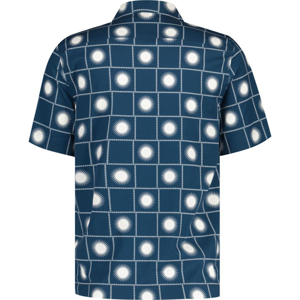 original penguin mens sunshine check dobby cuban collar short sleeve shirt blue wing teal