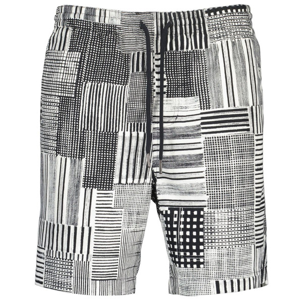 Farah Redwald Archive Print Canvas Shorts in Black F4HSF006