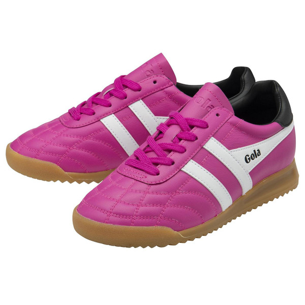 Gola Classics Women's Retro Stadium Trainers in Shocking Pink, White and Black