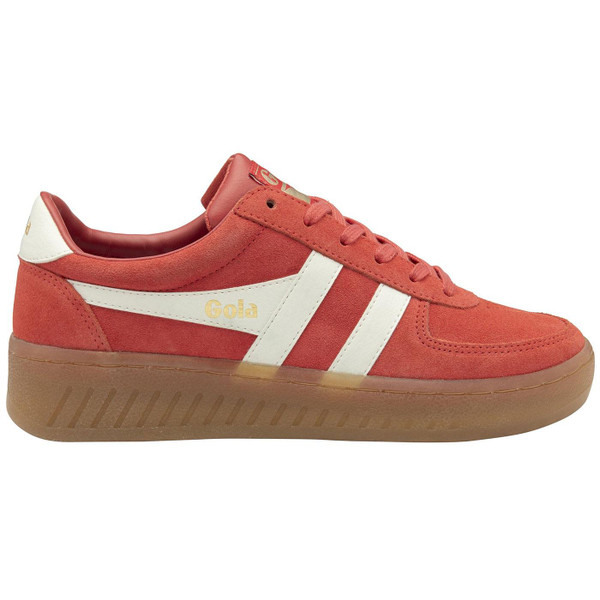 Gola Classics Women's Grand Slam Suede Retro Trainers in Coral and Off White CLA589UX